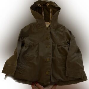 $12 Aspen kids jacket army green cinch waist snap 2T made in …k3